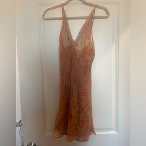 Calvin Klein Pink Floral Lace Chemise